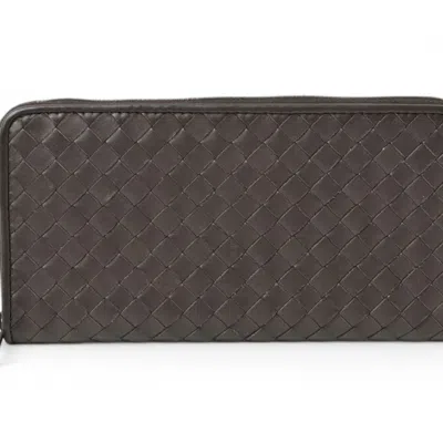 Pre-owned Bottega Veneta Dark Brown Leather Long Wallet (bi-fold) ()