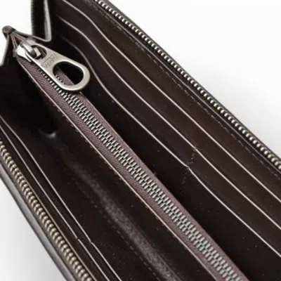 Pre-owned Bottega Veneta Dark Brown Leather Long Wallet (bi-fold) ()