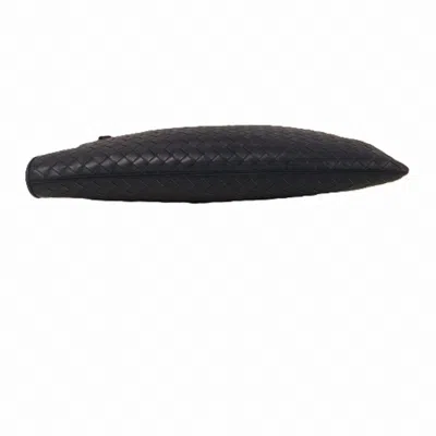 Pre-owned Bottega Veneta Intrecciato Navy Intrecciato Clutch Bag ()