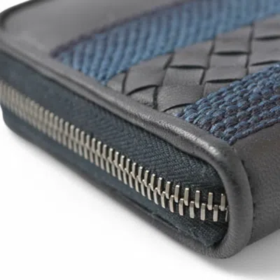 Pre-owned Bottega Veneta Navy Leather Long Wallet (bi-fold) ()