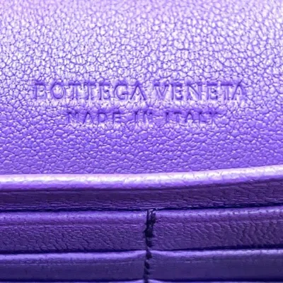 Pre-owned Bottega Veneta Purple Leather Long Wallet (bi-fold) ()