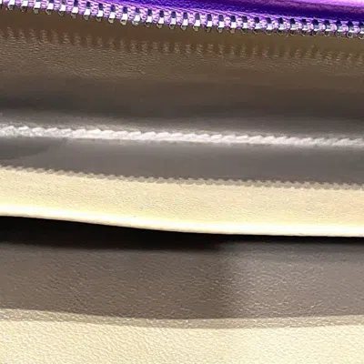 Pre-owned Bottega Veneta Purple Leather Long Wallet (bi-fold) ()