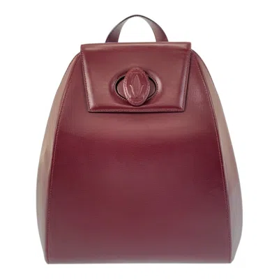 Pre-owned Cartier Bordeaux Leather Backpack ()