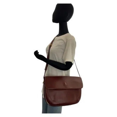 Pre-owned Cartier Must Bordeaux Leather Messenger Bag Shoulder Bag ()