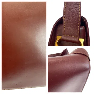 Pre-owned Cartier Must Bordeaux Leather Messenger Bag Shoulder Bag ()