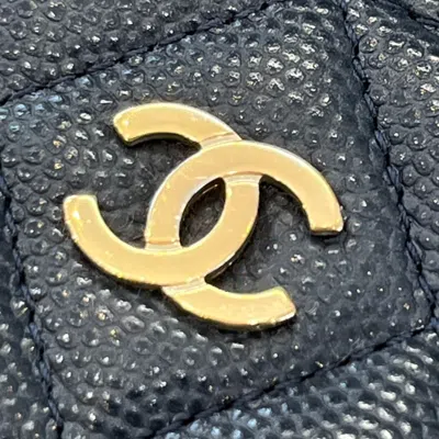Pre-owned Chanel Navy Caviar Leather Coin Purse/coin Case ()