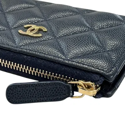 Pre-owned Chanel Navy Caviar Leather Coin Purse/coin Case ()