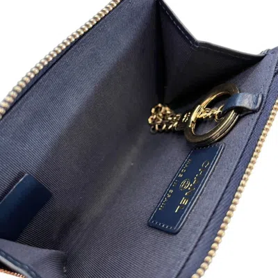 Pre-owned Chanel Navy Caviar Leather Coin Purse/coin Case ()