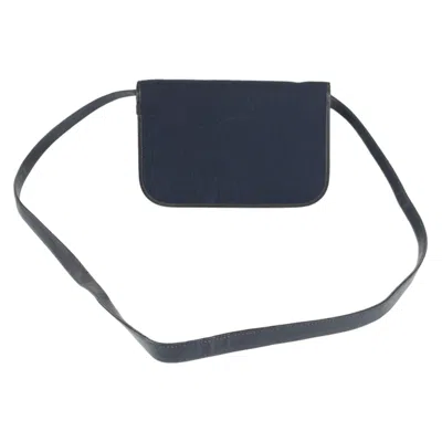 Pre-owned Dior Christian  Trotter Navy Canvas Leather Shoulder Bag ()
