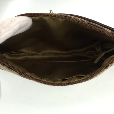 Pre-owned Coach Signature Beige Canvas Leather Clutch Bag ()