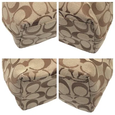 Pre-owned Coach Signature Brown Pink Canvas Handbag Tote Bag ()