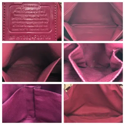 Pre-owned Coach Signature Brown Pink Canvas Handbag Tote Bag ()