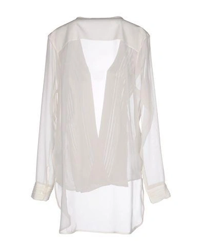 Shop Ermanno Scervino Silk Shirts & Blouses In Ivory