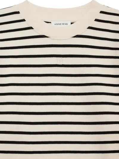 Anine Bing Mona Striped French Terry Dress In White