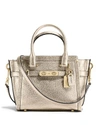 COACH Swagger Satchel 21 in Metallic Pebble Leather,1688166GOLD/LIGHTGOLD