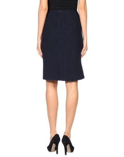 Shop Oscar De La Renta Knee Length Skirt In Dark Blue