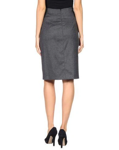 Shop Oscar De La Renta Midi Skirts In Steel Grey
