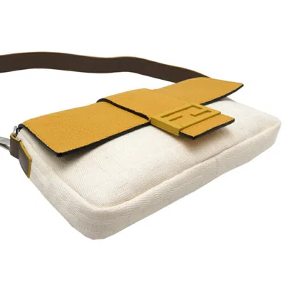 Pre-owned Fendi Dark Yellow Canvas Leather Shoulder Bag ()
