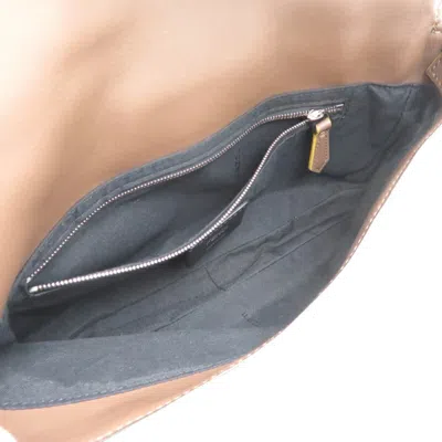 Pre-owned Fendi Dark Yellow Canvas Leather Shoulder Bag ()