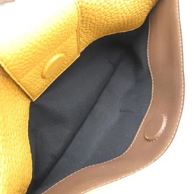 Pre-owned Fendi Dark Yellow Canvas Leather Shoulder Bag ()