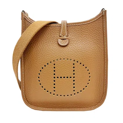 Pre-owned Hermes Gold Taurillon Clemence Leather Shoulder Bag ()