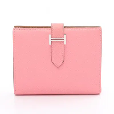 Pre-owned Hermes Pink Epsom Leather Wallet (bi-fold) ()