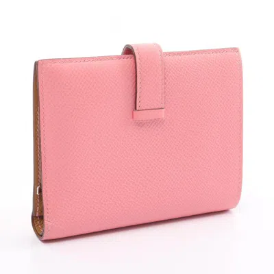 Pre-owned Hermes Pink Epsom Leather Wallet (bi-fold) ()