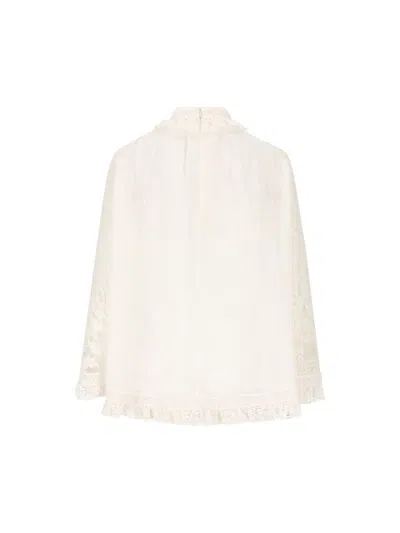 Zimmermann Women Ascension Lace Shirt In White