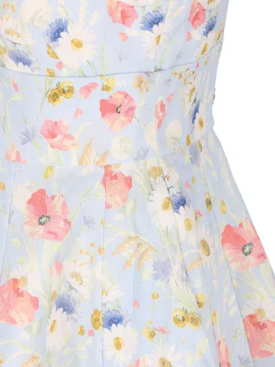 Zimmermann Lucky Lace-trimmed Floral-print Linen Mini Dress