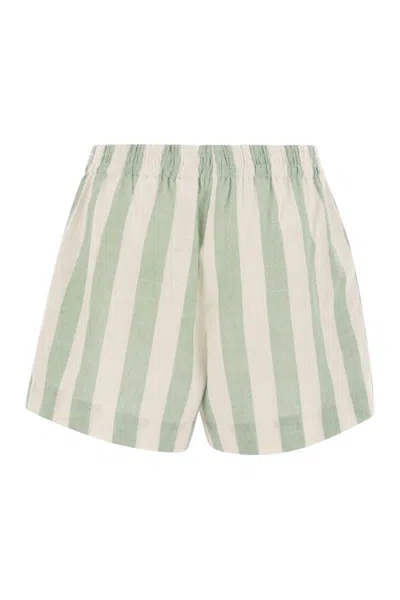 Mc2 Saint Barth Meave - Striped Cotton Shorts