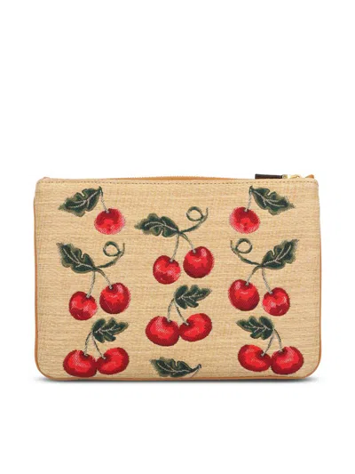 Valentino Vlogo Signature Medium Cherry Flat Clutch Bag