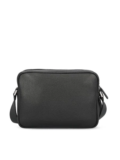 Prada Leather Shoulder Bag With Logo Plaque