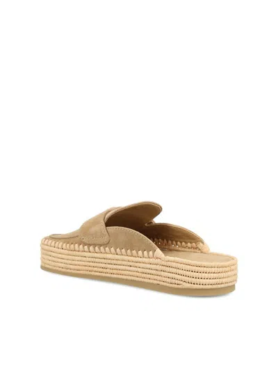 Prada Suede Slippers With Espadrille Sole And Round Toe