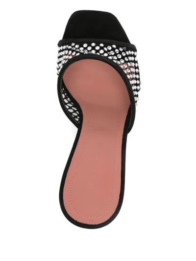 Amina Muaddi Lupita Open-knit And Leather Mules