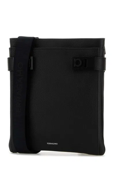Ferragamo Structured Rectangular Shoulder Bag With Nylon Straps