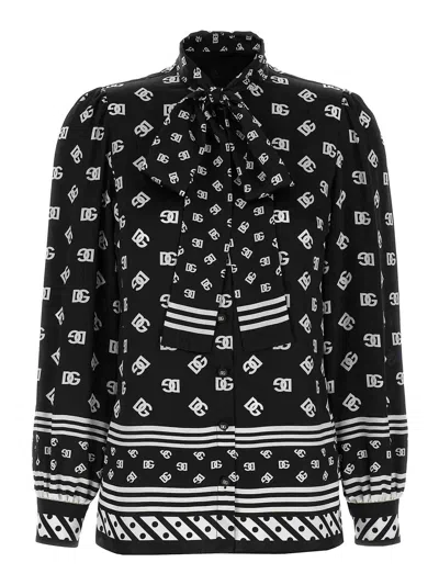 Dolce & Gabbana Silk Shirt With Bow Tie Detail