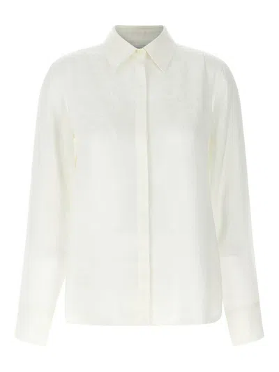 Ferragamo Blouse Logo Print Long Sleeves