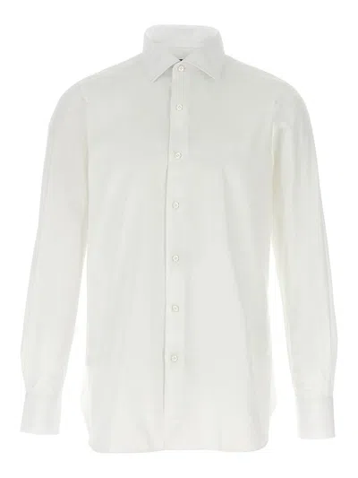 Finamore 1925 Timeless White Button-down Shirt With Structured Collar