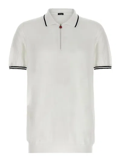 Kiton 'ciro' Polo Shirt With Polo Collar In White