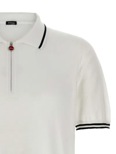 Kiton 'ciro' Polo Shirt With Polo Collar In White