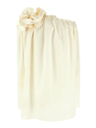 Magda Butrym Silk Blouse With V-neck In Neutral