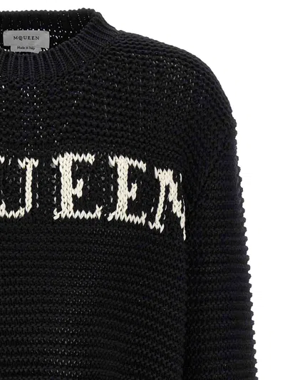 Alexander Mcqueen Mcqueen Textured Cotton Sweater With Inlaid Logo