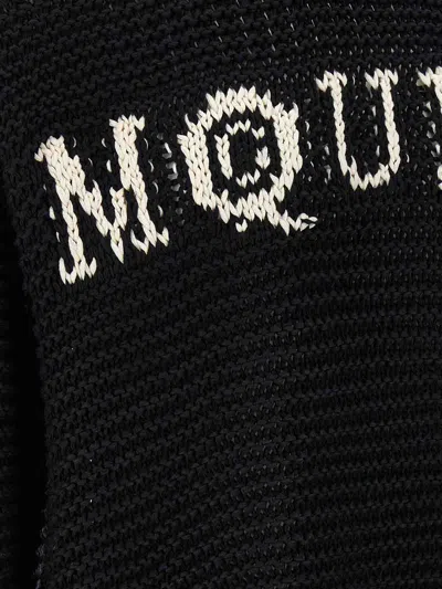 Alexander Mcqueen Mcqueen Textured Cotton Sweater With Inlaid Logo