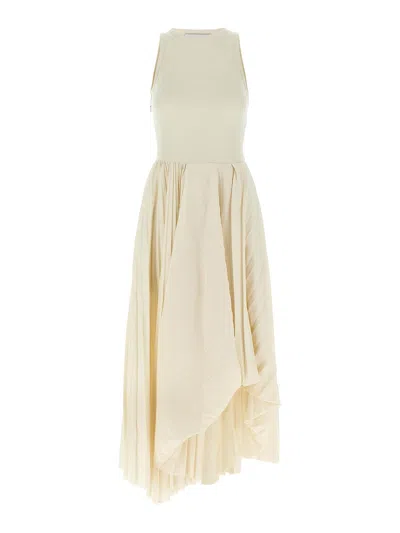 Alexander Mcqueen Mcqueen Asymmetrical Dress In White