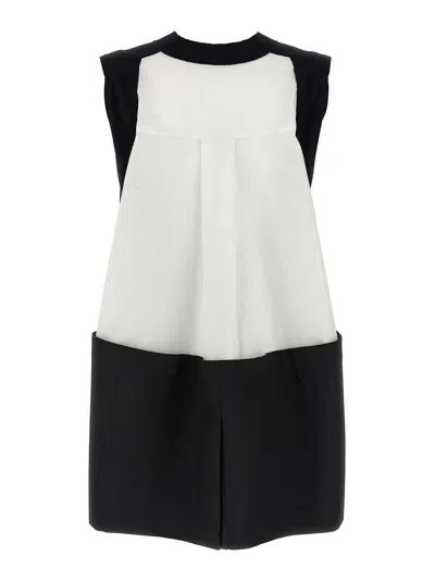 Sacai Blackwhite Patchwork Vest