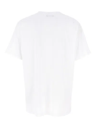 Balmain White Cotton T-shirt With Maxi Logo Print
