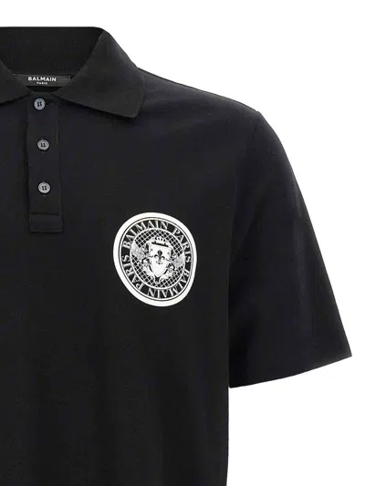 Balmain 'coin' Polo Shirt With Polo Collar