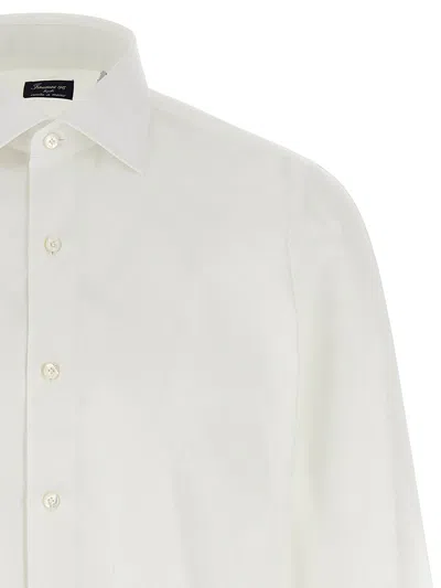 Finamore 1925 Timeless White Button-down Shirt With Structured Collar In White