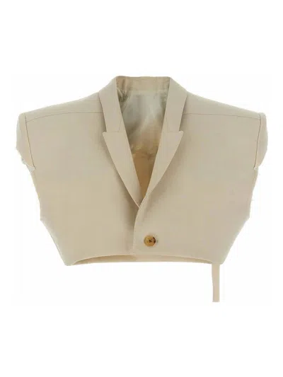 Rick Owens Sleeveless Strap Vest With Notched Lapel