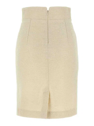 Tagliatore High-waisted Knee-length Skirt In Textured Fabric